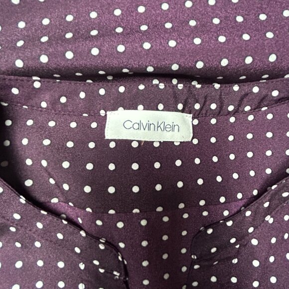 Calvin Klein retro chic polka dot plum blouse – Women's Medium - Picture 3 of 10